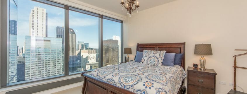 Chicago highrise condo with views - bedroom