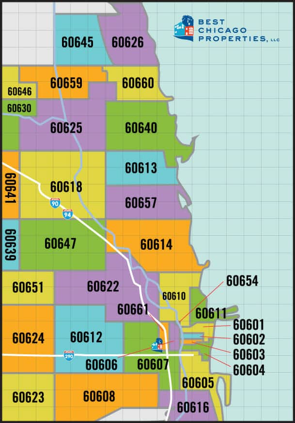 Chicago Zip Code Guide Chicago Real Estate For Sale By Zip Code Map