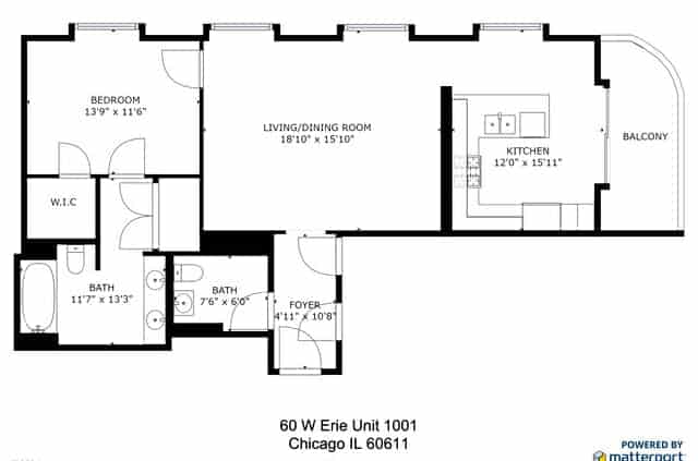 60 West Erie Street #1001 Floor Plan