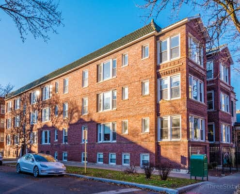 Exterior of Lincoln Square condo at 2510 W Leland Ave, Chicago, IL