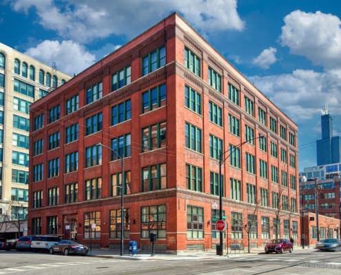 Exterior of 331 S Peoria Street Unit 503 Chicago IL 60607 - West Loop Brick and Timber Duplex loft